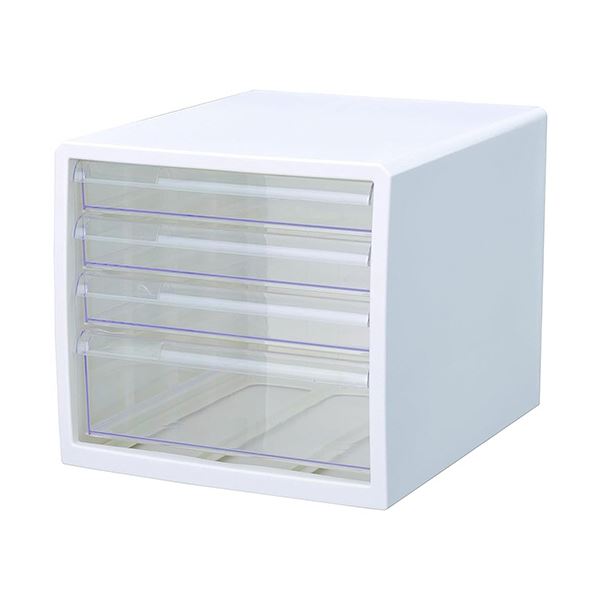 ストリックスデザイン レターケース A4タテ 浅3段/深1段 ホワイト HS-918 1セット（4台）