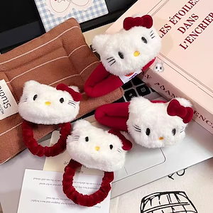 【1点ご購入 で10点プレゼントいたします】可愛いぬいぐるみキティちゃんの甘いリボンヘアピン前髪クリップサイドクリップキャラクターBB髪飾り女