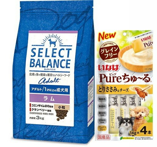 セレクトバランス アダルト ラム 小粒 １才以上の成犬用 3kg【チュール付】