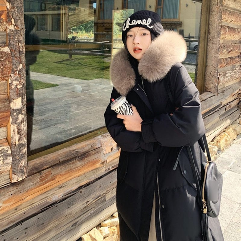 ダウンコート レディース ロング ダウン90% ファー ポケット付き 帽子 きれいめ ダウン コート ロングコート ロング丈コート ベンチコート レディースダウンコート ブラック 冬 アウター Oce