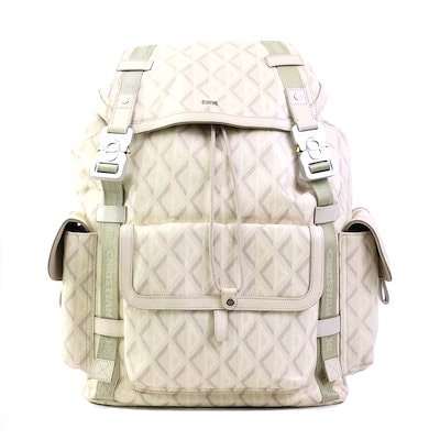 クリスチャンディオール Christian Dior リュック HIT THE ROAD PVCコーティングキャンバス/レザー ライトベージュ メンズ 90125g