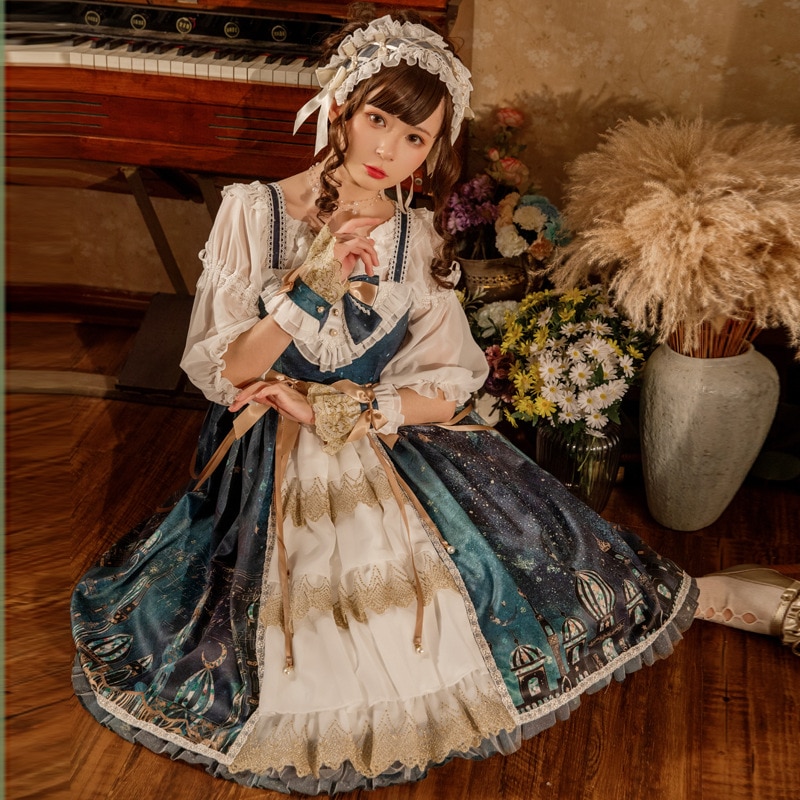 ロリータスカート JSK 宮殿風 レトロ エレガント ロングスカート ロリータドレス プリンセス風ドレス