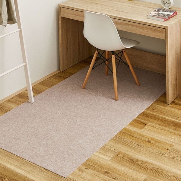 350118906 吸着チェアマット 滑りにくい フリーカット 90×180 ベージュ メーカー直送