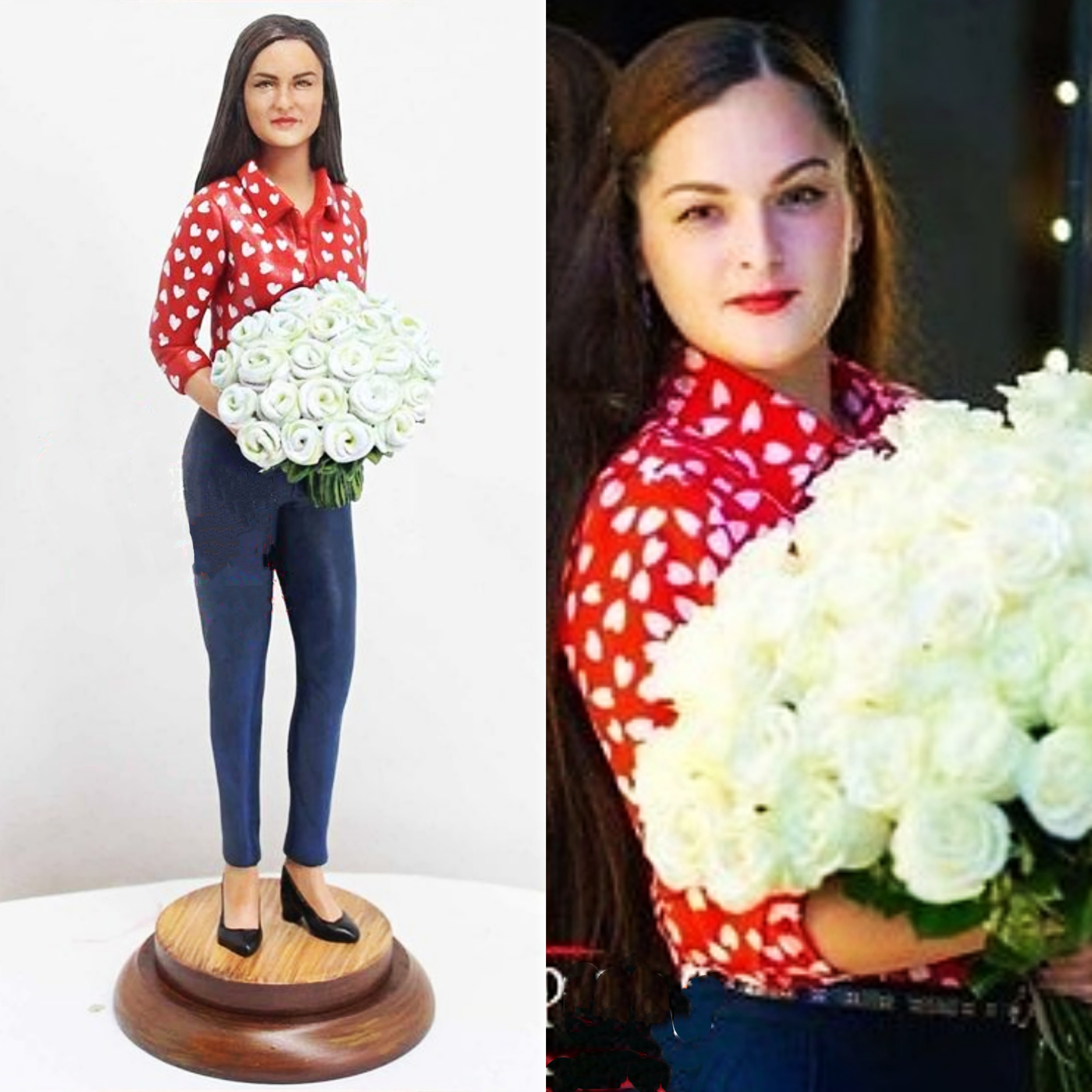 【オーダーメイド】3D肖像画 似顔絵 人形 フィギュア 彼氏 彼女 誕生日 ケーキトッパー 記念日 カップル 友達 プレゼント