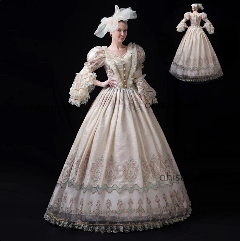 超人気 宮廷ドレス 貴婦人ドレス 中世貴族風 演劇 ロングドレス フレア袖 ステージ衣装 華やか お姫様ワンピース 可愛い 高級感 ヨーロッパ風ドレス 貴族ドレス オペラ声楽 舞踏会 撮影 演奏会 文 9,817円
