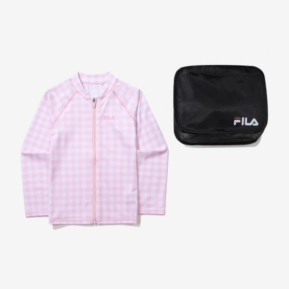 FILAキッズ チェックジップラッシュガード (FK2RTF2A03F_EPK)