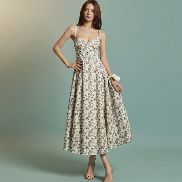 D5337 フラワー ワンピース