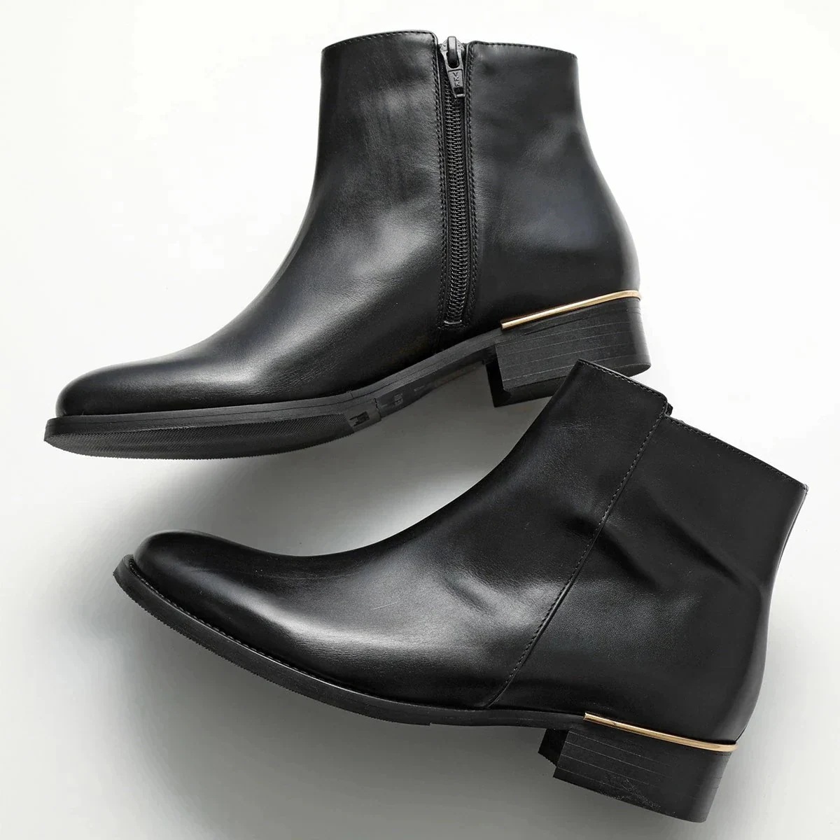 LUCA GROSSI ルカグロッシ ショートブーツ 4719T OLD CALF レディース レザー ラウンドトゥ サイドジップ シューズ 靴 NERO