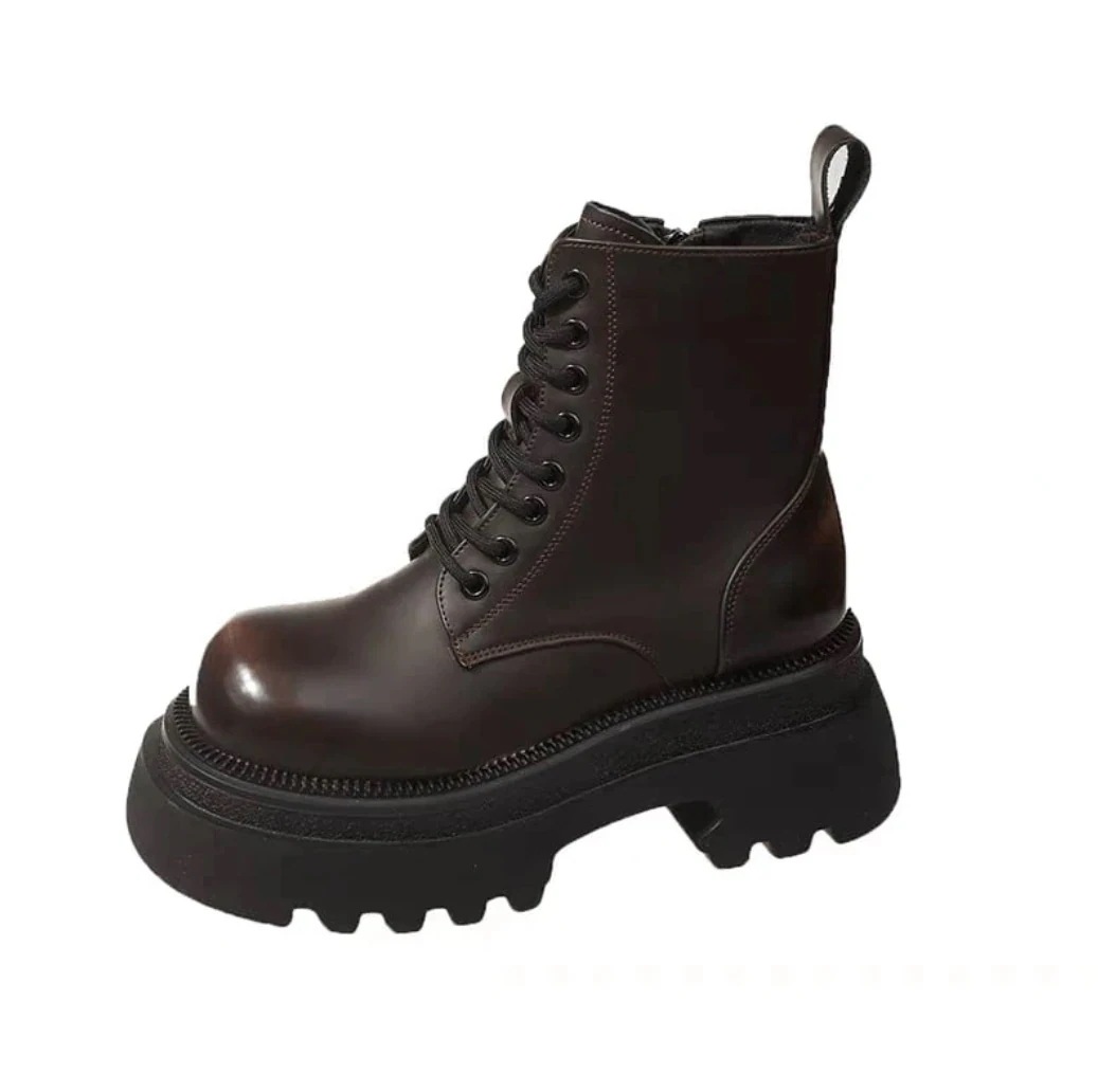 size26.5cmありヴィンテージカラーデザイン厚底ワークブーツ7cm全2色