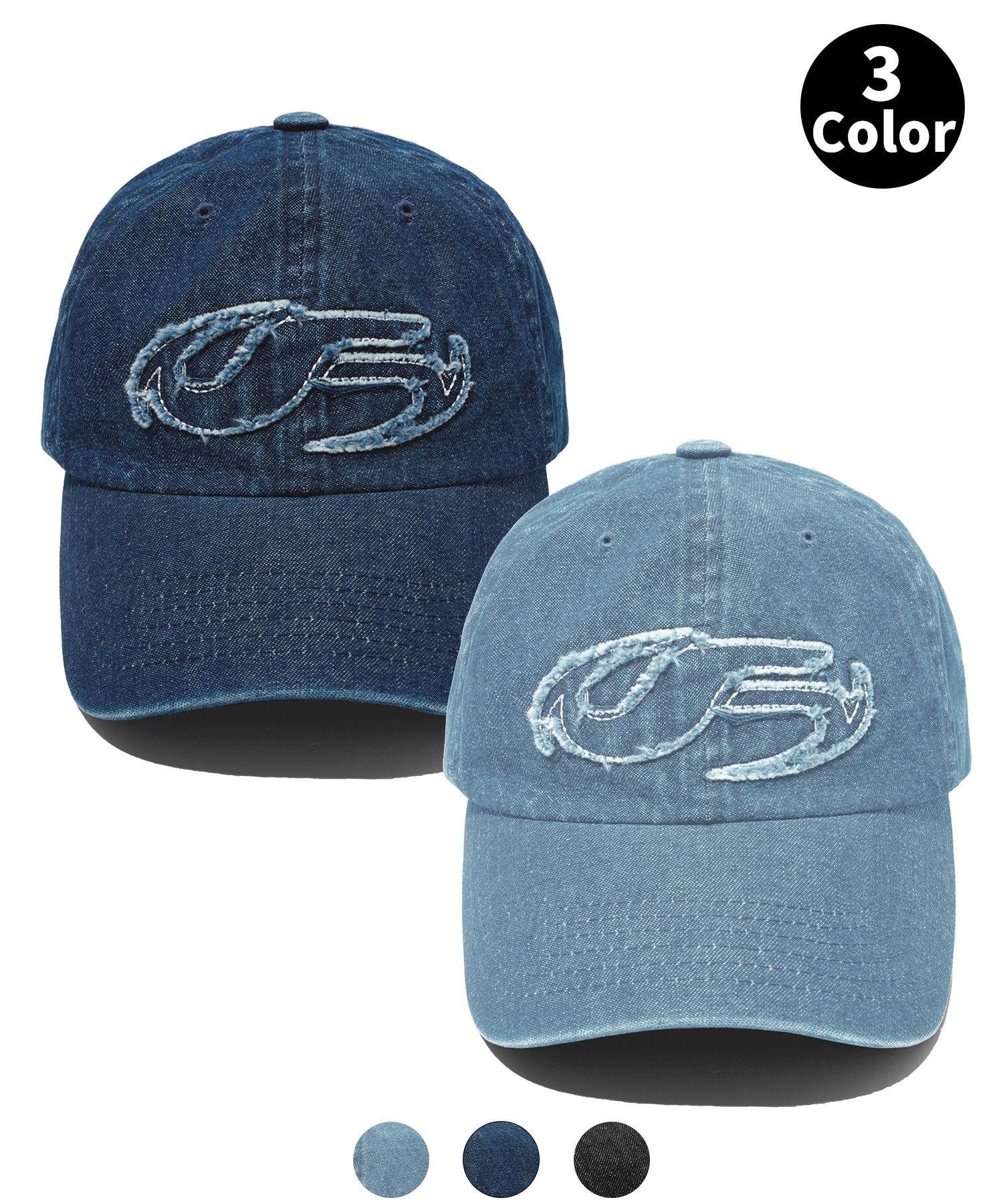 アプリケ ウォッシュド デニム ボールキャップ 4,758円