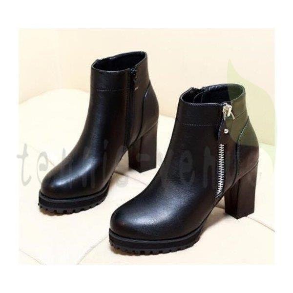 ショートブーツ ブーツレディース　太ヒール サイドゴアブーツ 美脚 秋冬新作 ハイヒール 歩きやす