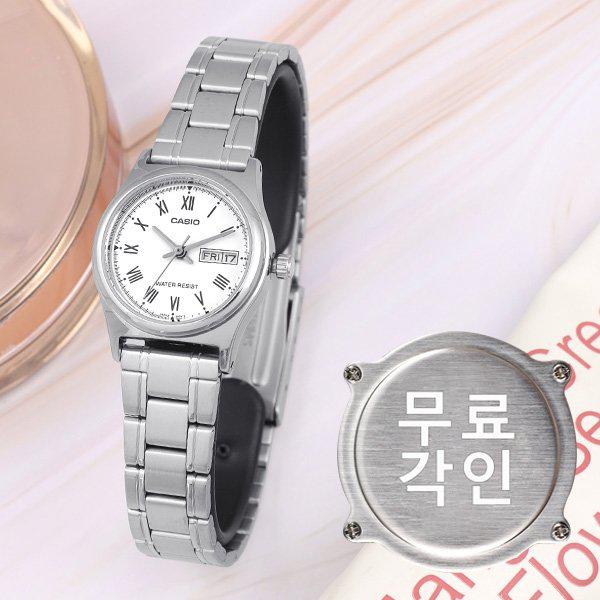 無料刻印 LTP-V006D-7B オートカレンダー レディースメタル腕時計 d