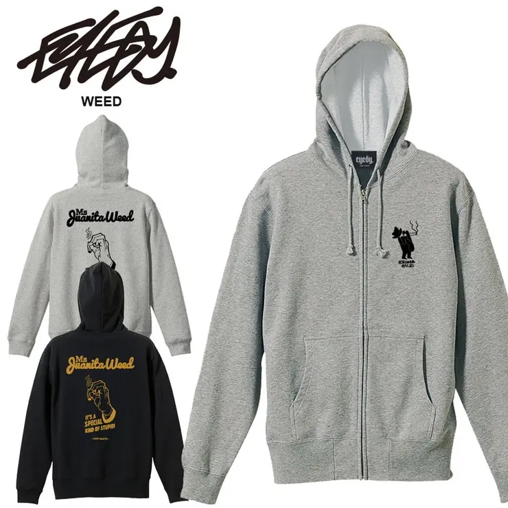 WEED 大きいサイズ メンズ スウェット ジップ パーカー フルジップ 裏起毛 ジップパーカー トレーナー フード メンズ ブランドプリント XL LL XXL 2XL 3L おしゃれ かっこいい