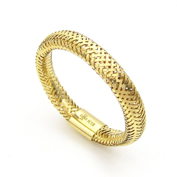 男女兼用「煌めく18金伸縮リング」フリーサイズ 簡単着脱 イエローゴールド YG K18 18k 地金 大きいサイズ対応 ユニセックス メンズ ジュエリー
