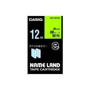 最新作 （まとめ）カシオ CASIO 蛍光テープ XR-12FGN 緑に黒文字 12mm5セット その他スマートフォン用アクセサリー