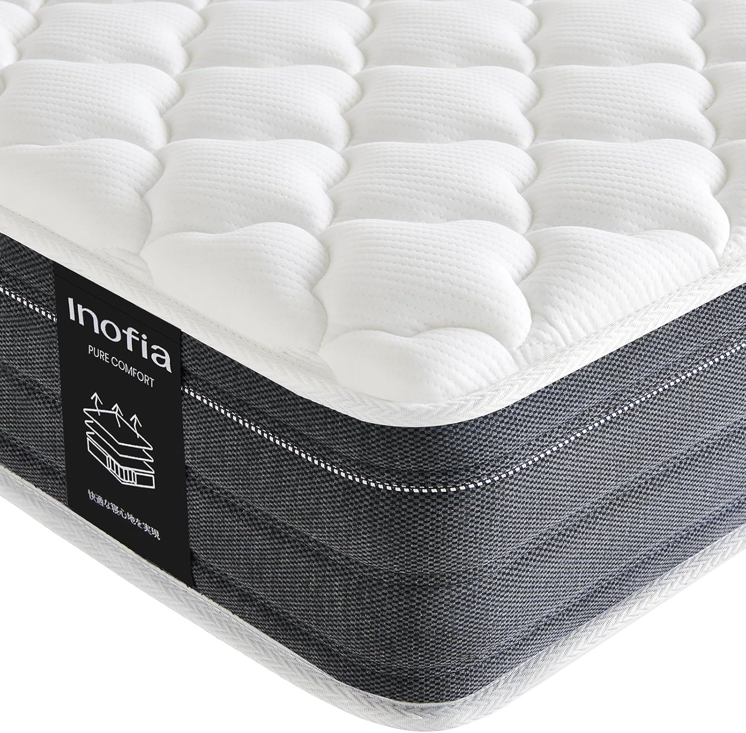 マットレス ダブル マットレス専門ブランド 高反発マットレス 極厚22cm ベッドマットレス ポケットコイル 体圧分散 通気性 高級ニット 高耐久性 高密度ウレタン 圧縮梱包 持ち運び便利 底付き感無