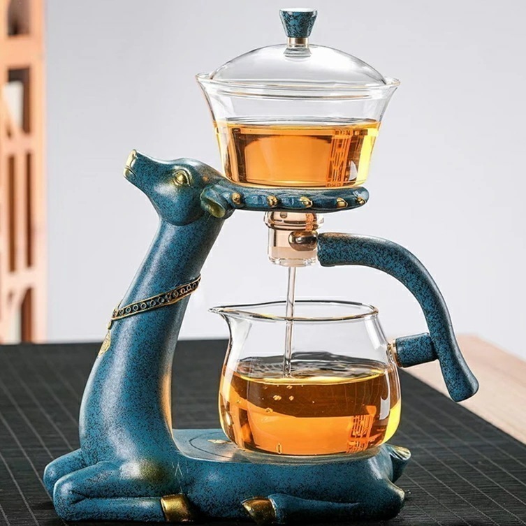 【激安開催！】良品 煎茶 鹿 道具 茶器 茶具 ガラス ティーポット やかん ケトル コーヒー お茶 紅茶 自然樹脂 アンティーク ガラス ギフト 装飾