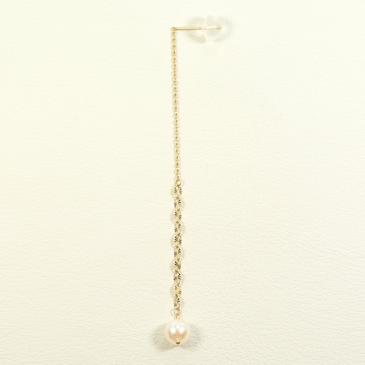 K10 10金 YG イエローゴールド ピアス(片耳) パール（真珠） 総重量約0.5g レディース 中古