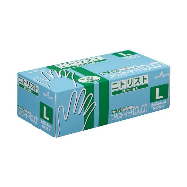 （まとめ）ショーワグローブ No.882 ニトリスト/タッチ L 1箱（100枚）[x5]