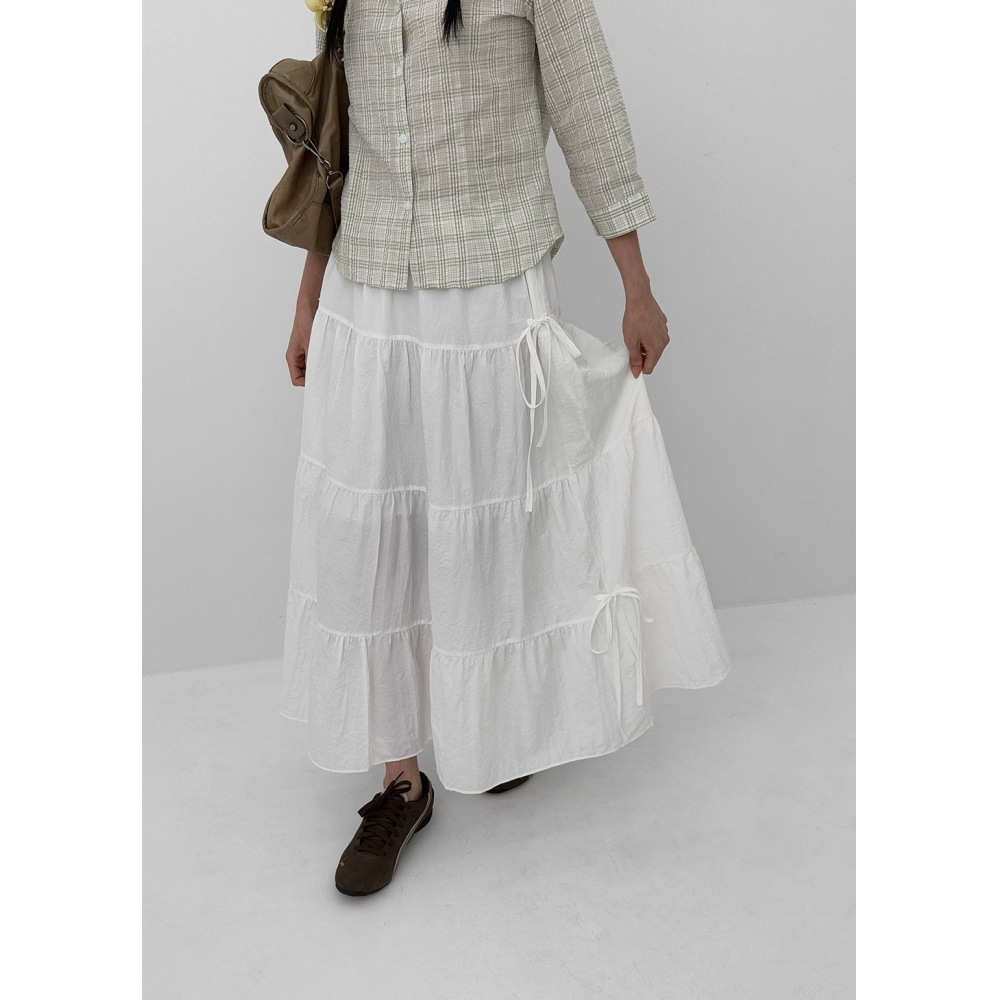 ブラックアップキョーロンリボンカンカンロングスカート