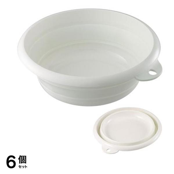 ISETO 折りたためるソフト湯おけ(湯桶) I-522 W ホワイト 2.5L 6個セット