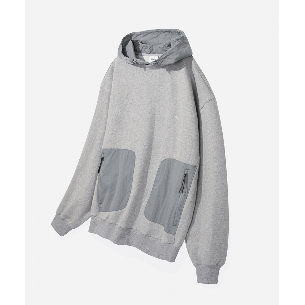 エール【ONEMILE WEAR】ファブリックミックススポーティーパーカー グレー