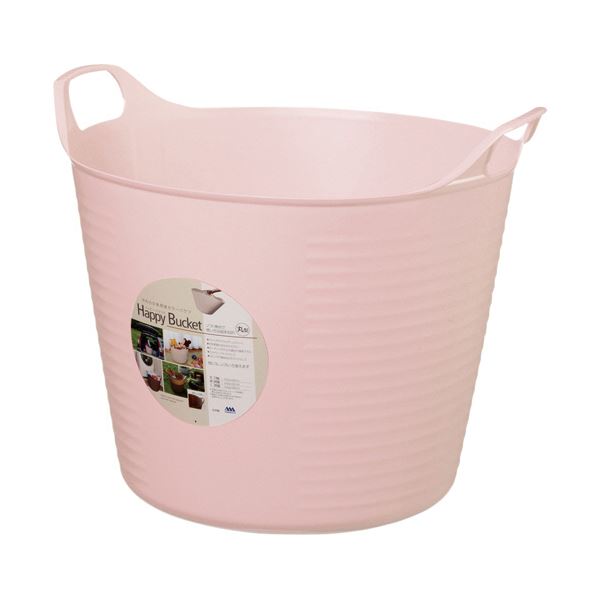 （まとめ）ヒマラヤ化学 ハッピーバケット 本体 丸 M ピンク 1個 [x3セット]