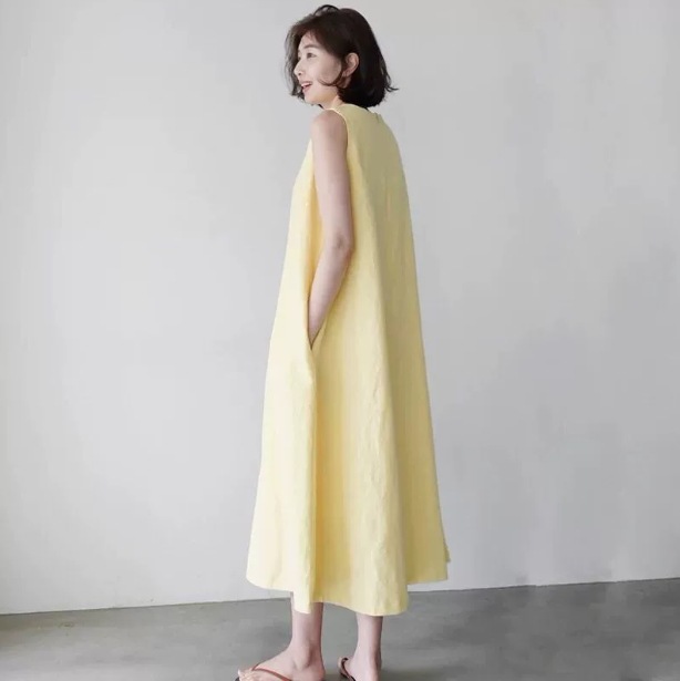 ワンピース デート ワンピドレス ロング丈 袖なし ノースリーブ Uネック クルーネック 襟なし フレア 伸縮性 かわいい 大人可愛い きれいめ シンプル カジュアル 上品 おしゃれ お洒落 レトロ 4,987円