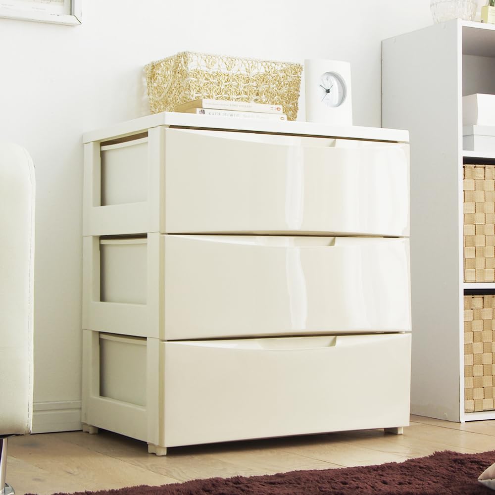 アイリスオーヤマ ワイド チェ スト ホワイト/アイボリー COD-553