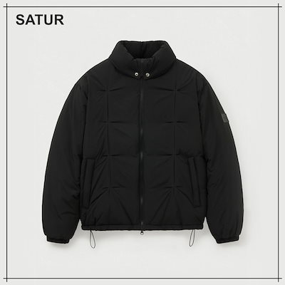 【SATUR】 Orta Nylon 2-Way Collar Duck Down Padding Black 正規品