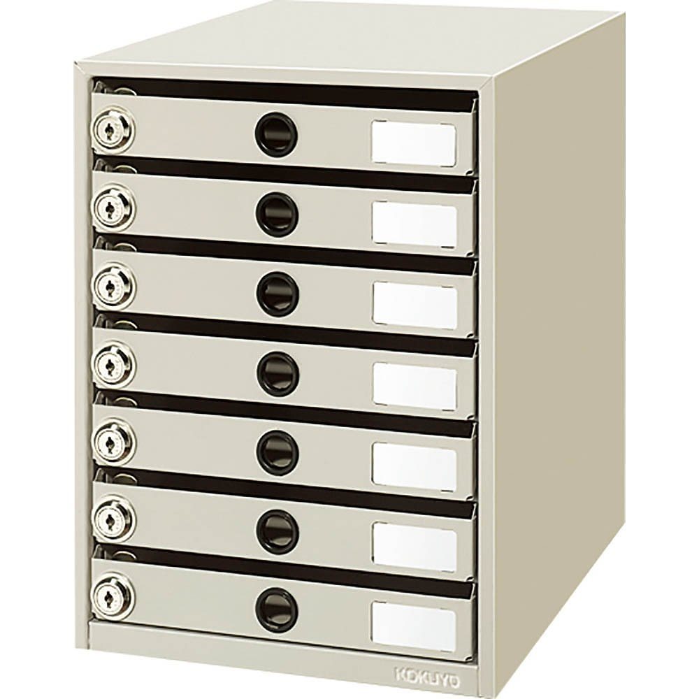 錠付きレターケース スチール引き出し A4 縦 7段 LC-K7M
