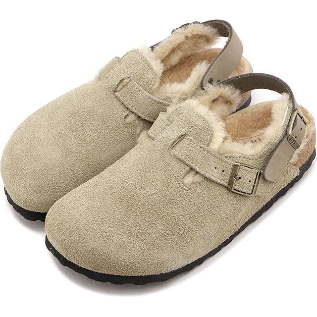 サンダル トキオ シアリング [1028349] TOKIO SHEARLING レディース コンフォートサンダル 健康サンダル TAUPE SUEDE-LEATHER/FUR