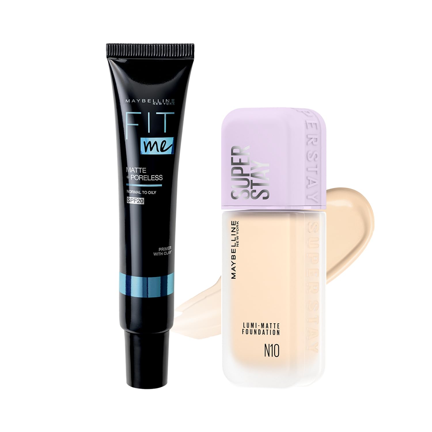 メイベリン SPステイ ルミマット リキッド ファンデーションN10+フィットミー プライマー 01