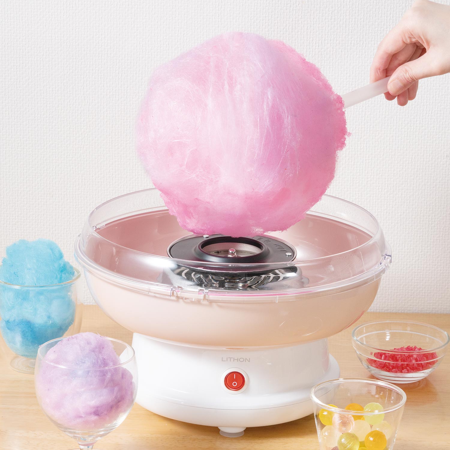 わたあめメーカー スイートマルーン KDCC-008P わたあめ機 家庭用 わたあめメーカー わたがし お菓子 楽しい 簡単 パーティ あめ玉