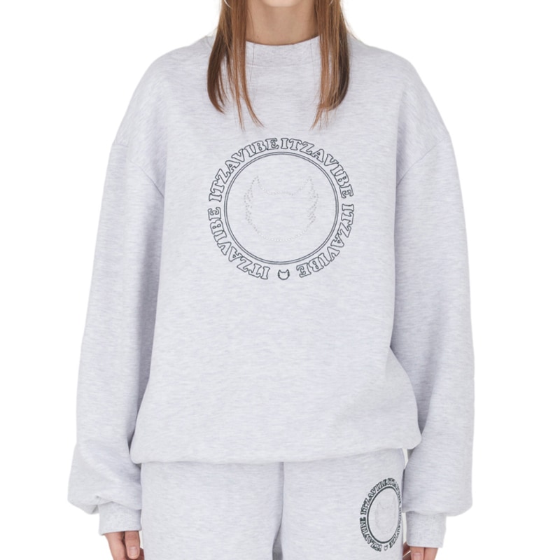 [aespa ニンニン 着用] circle glitter logo sweatshirts 韓国