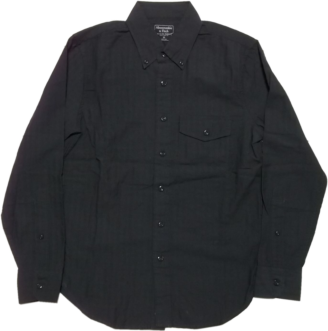 アバクロンビー＆フィッチ 長袖 ボタンダウンシャツ チャコール Abercrombie＆Fitch AF2-028