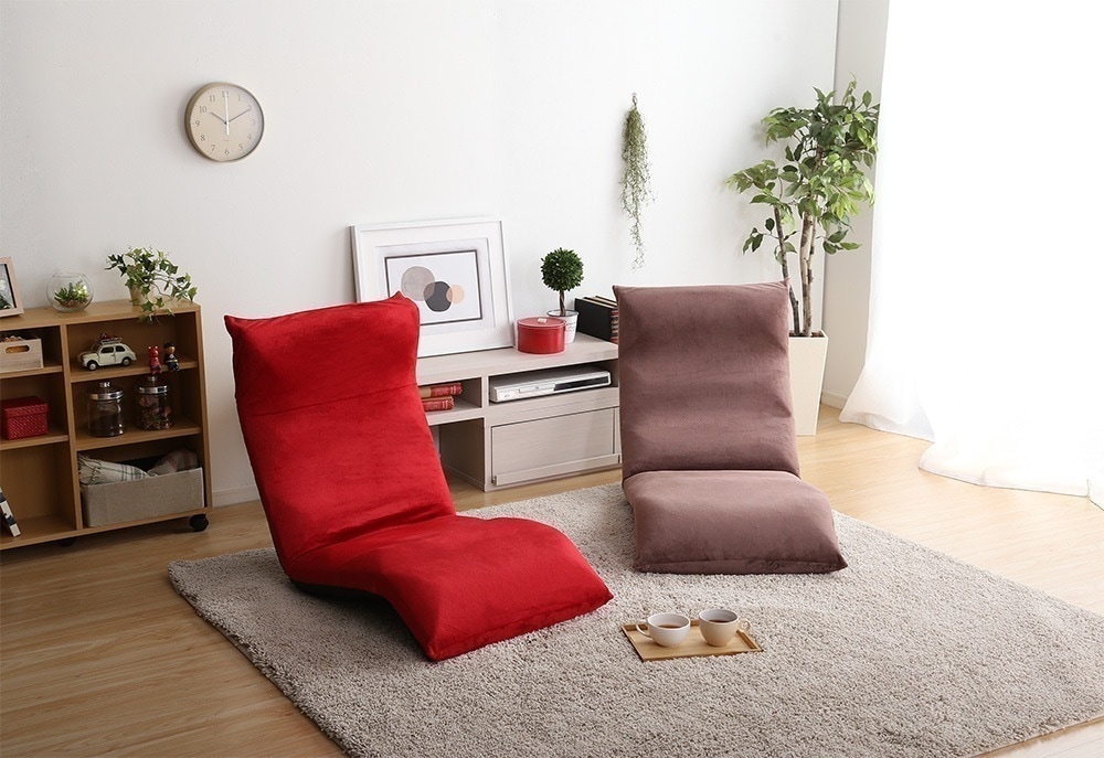 座椅子 おしゃれ ハイバック リクライニング コンパクト ヘッドレスト 日本製 フロアチェア かわいい