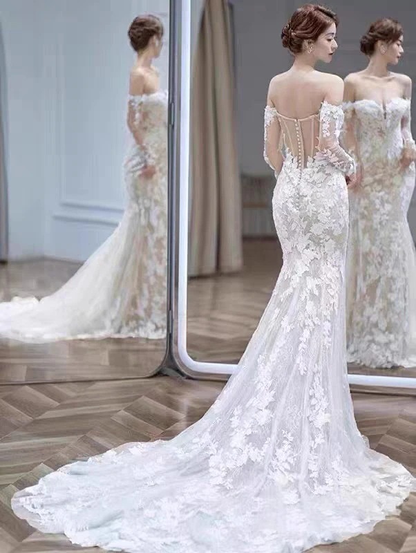 レース ドレス ウェディングドレス 白 パーティドレス ドレス コンサート 二次会 結婚式 披露宴 大きいサイズ Aラインドレス ロングドレス