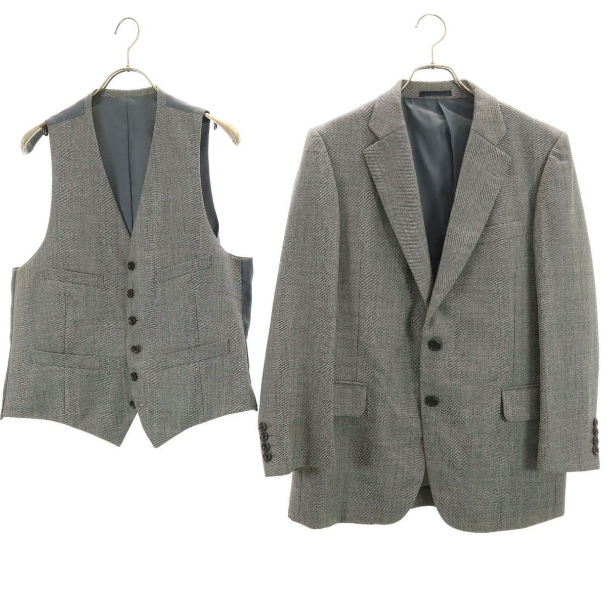 Burberrys バーバリーズ 90s オールド ウールブレンド テーラードジャケット 94-84-165 グレー C-TK83 2ピース メンズ 古着