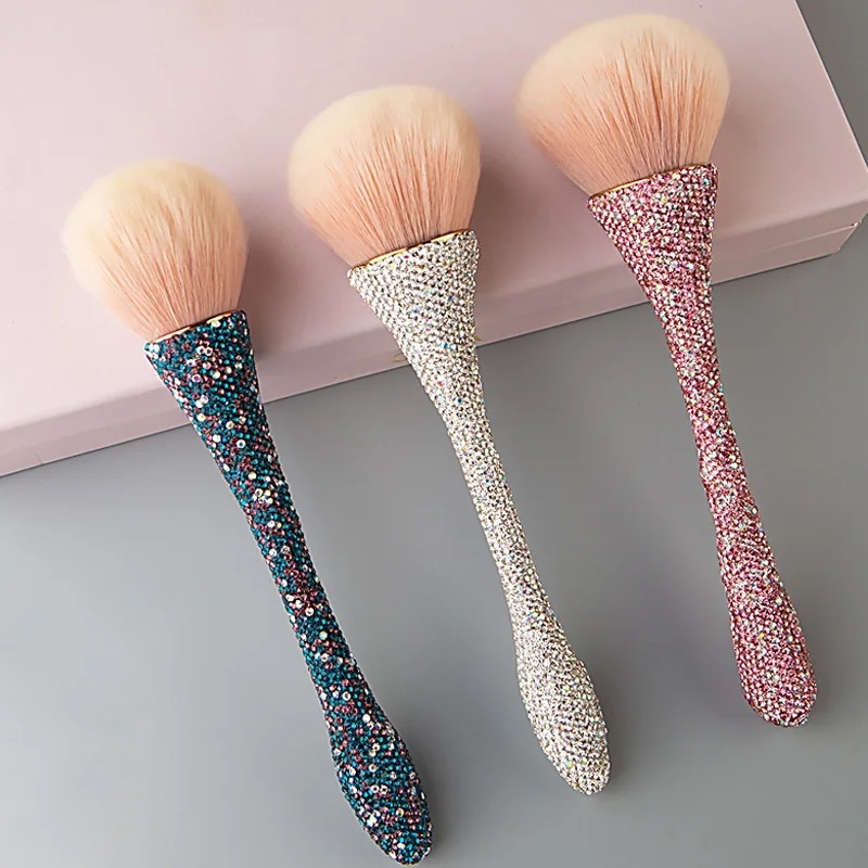 ネイルクリーニングブラシ,マニキュアアクセサリー,キラキラ,ほこりを取り除く,着色,ダイヤモンド付き