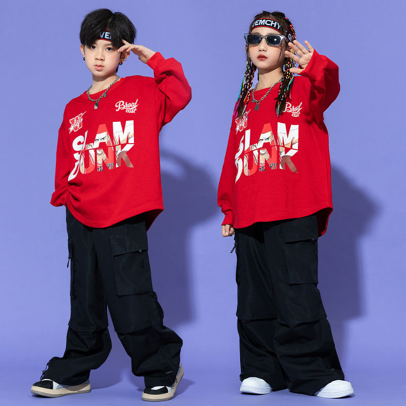 【99% 好評価】子供のファッションブランドのヒップホップのゆったりしたガードルの格好いいスーツのストリートダンスは子供のhiphop元旦の演技服を演出します