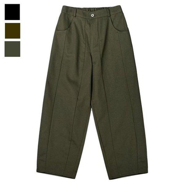 メンズ 季節の変わり目 スリット カーブ ワイドパンツ GN-PTA-Q015-カーキ