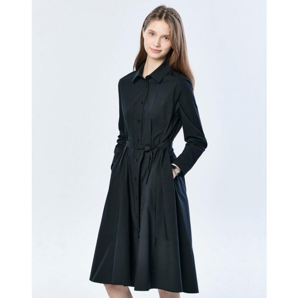 [25SS] クラシックチノシャツロングスリーブドレスネイビー HSDR5AC11N2