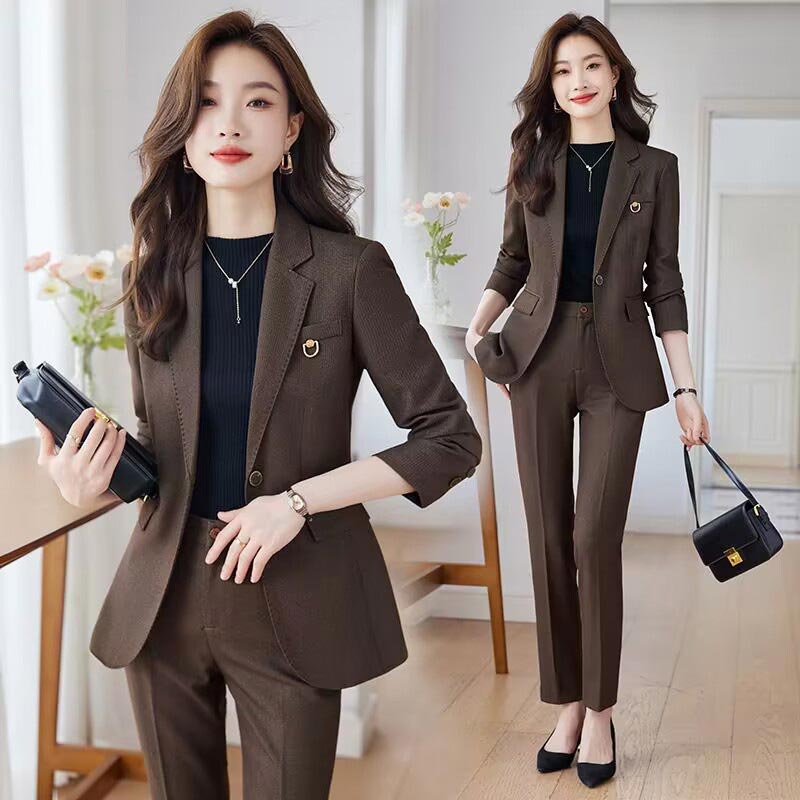 全3色 スーツ レディース パンツスーツ ブラウン オシャレ カジュアルスーツ ブラック ワインレッド 通勤 OL 2点セット スーツ セレモニースーツ 入園式 卒園式 30代 40代 スーツセット