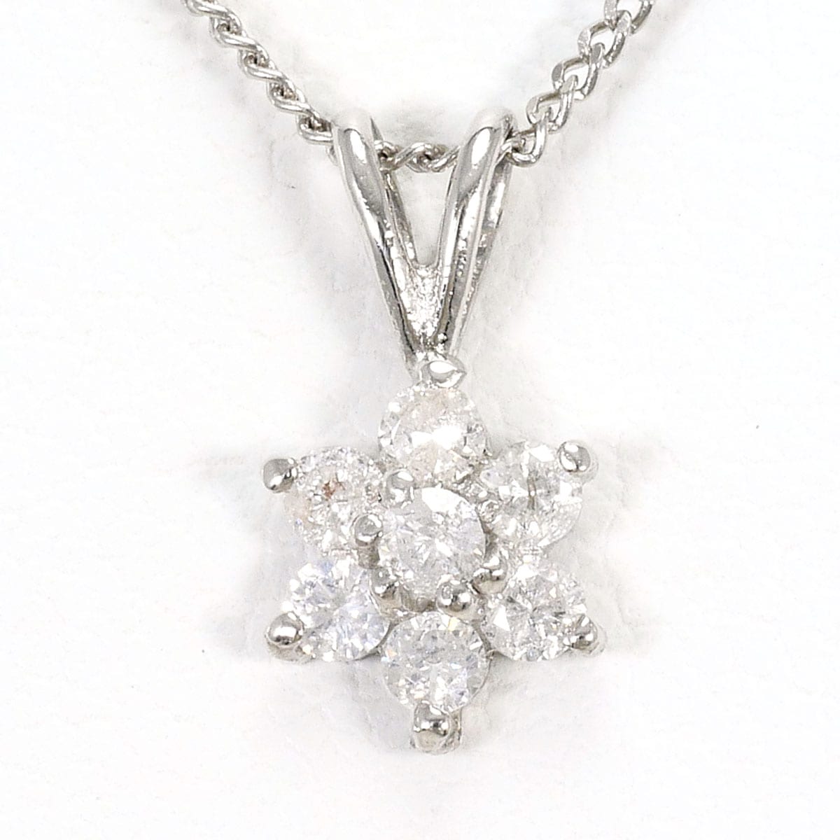 PT850 プラチナ ネックレス ダイヤモンド 0.2ct 総重量約1.9g 約40cm 中古