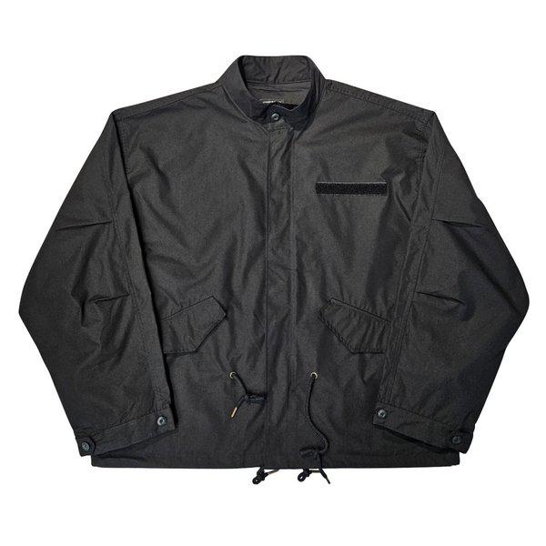 メンズ オーバーサイズ ハーフネック サファリ ジップアップ ジャンパー AC-JUW-Q057-ブラック