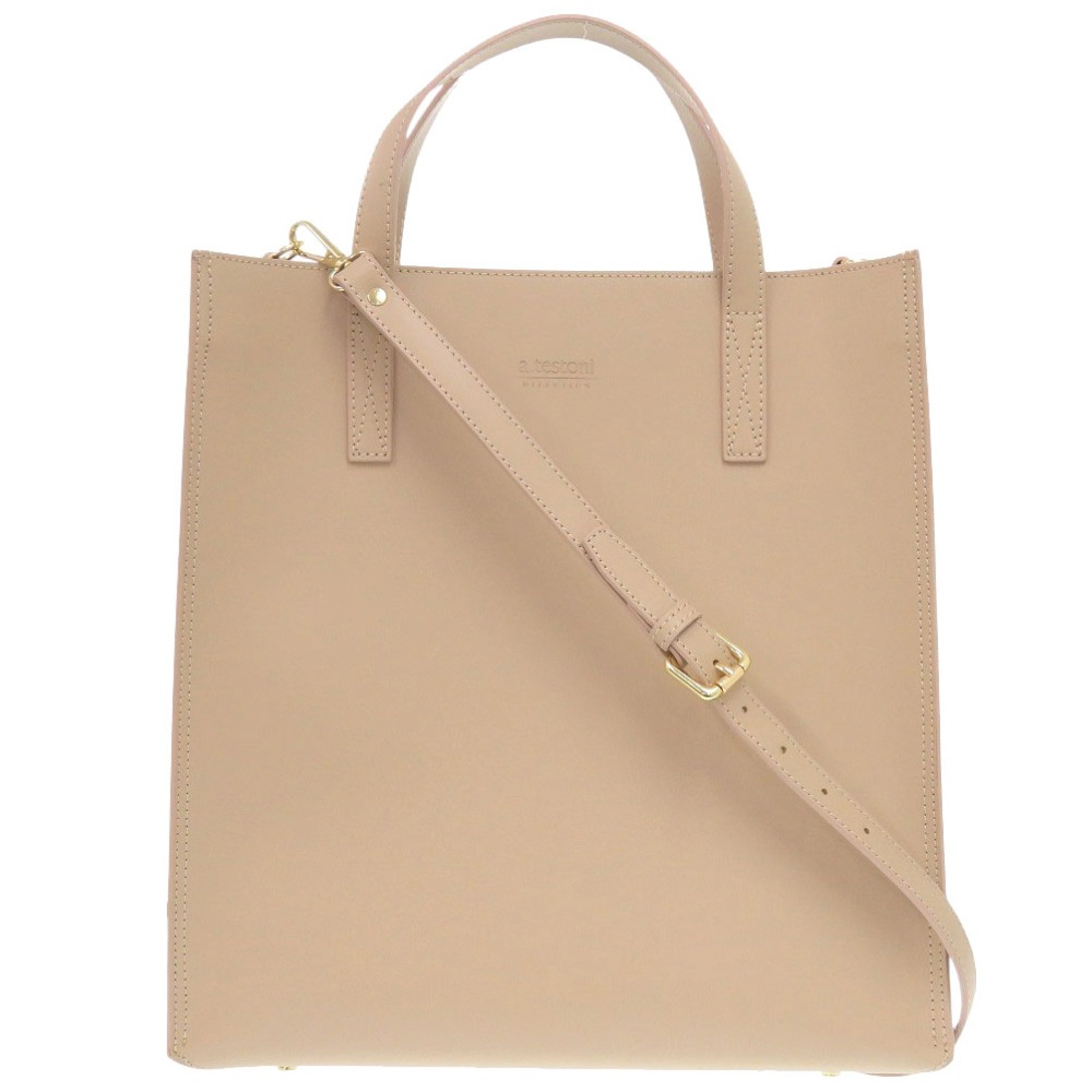 新品同様 2WAY トートバッグ レザー ベージュ 0390【中古】 レディース