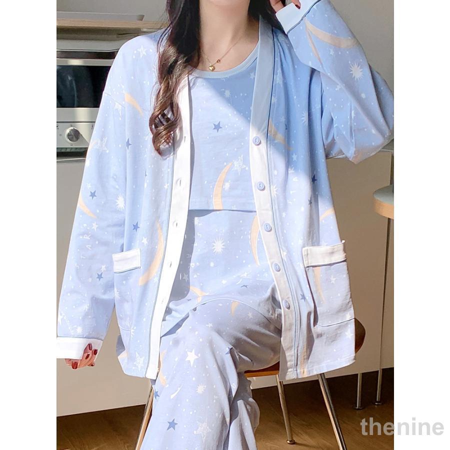授乳服 春夏秋冬 長袖 マタニティーパジャマ 綿100% 大きいサイズ パッド付き取り抜け可能 3点セット 授乳口付き ルームウェア 部屋着