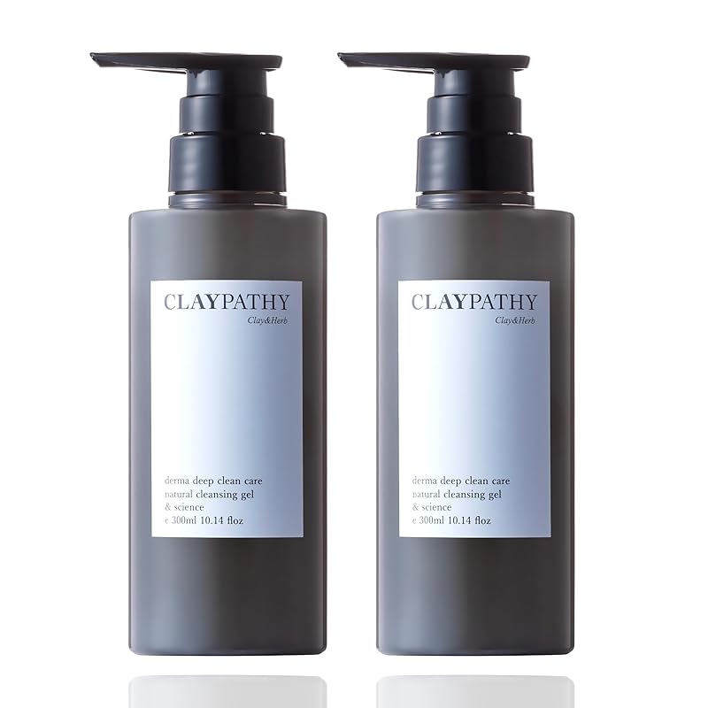 クレパシー ディープクレンジングジェル［2本セット］毛穴・角栓すっきり 炭×酵素×クレイ配合ぷるぷる密着ジェルで摩擦レス＆ひんやりクールW洗顔不要・まつエクOK・濡れた手OK300mL×2 日
