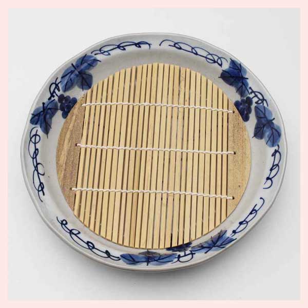 （３Ｐセット）瀬戸焼（陶器）　麺盛鉢（竹ザル付）